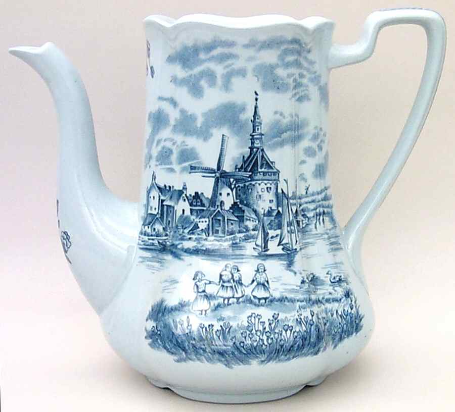 Tulip Time Blue (Blue Background) Coffee Pot No Lid by Johnson Brothers-1