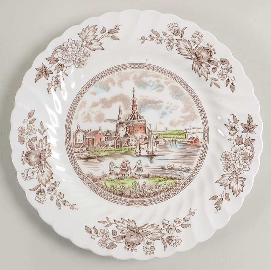 Tulip Time Brown Multicolor Salad Plate by Johnson Brothers-1