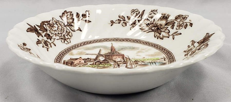 Tulip Time Brown Multicolor Fruit/Dessert (Sauce) Bowl by Johnson Brothers-1