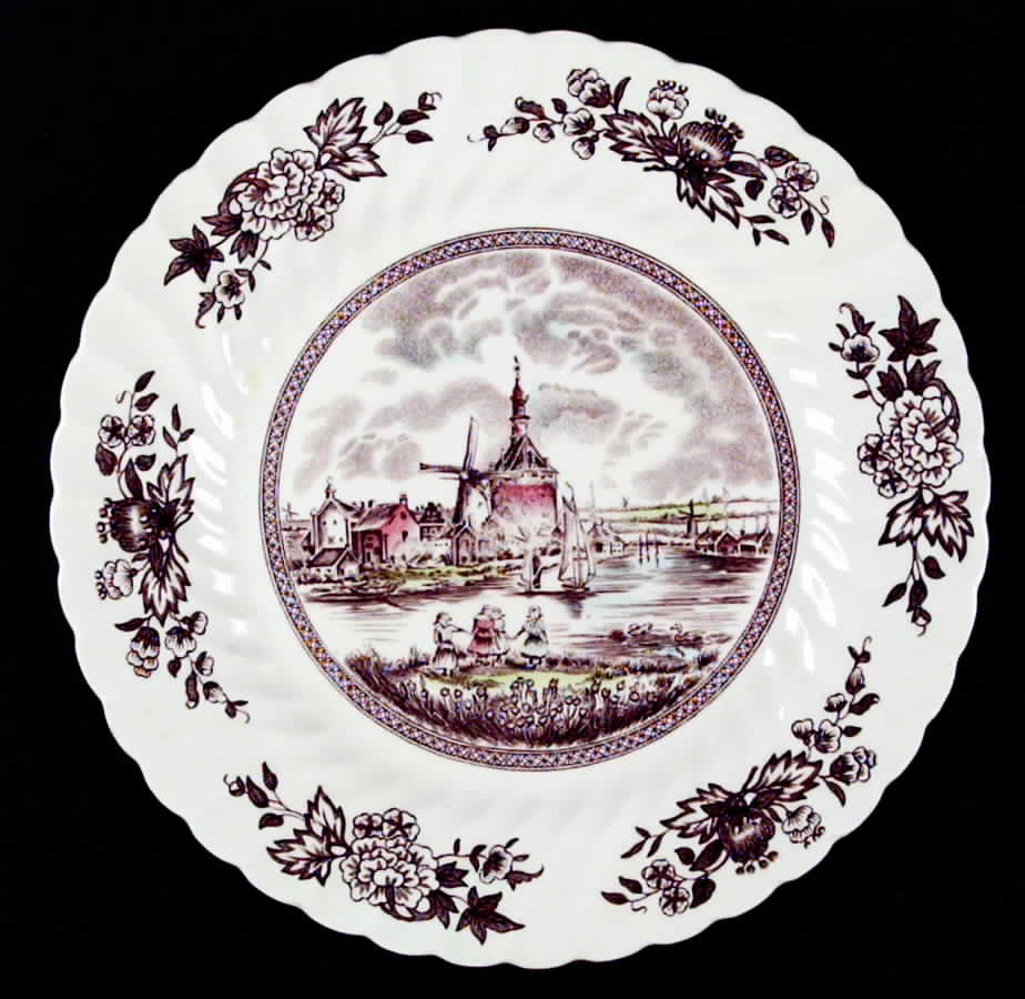 Tulip Time Brown Multicolor Dinner Plate by Johnson Brothers-1