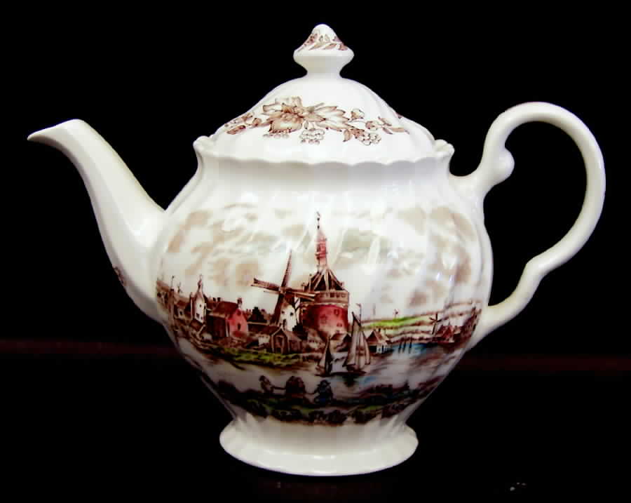 Tulip Time Brown Multicolor Teapot & Lid by Johnson Brothers-1
