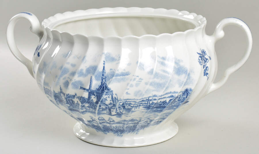 Tulip Time Blue (White Background) Tureen No Lid by Johnson Brothers-1