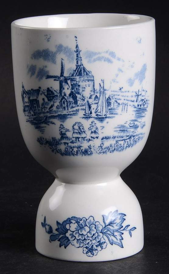 Tulip Time Blue (White Background) Double Egg Cup by Johnson Brothers-1