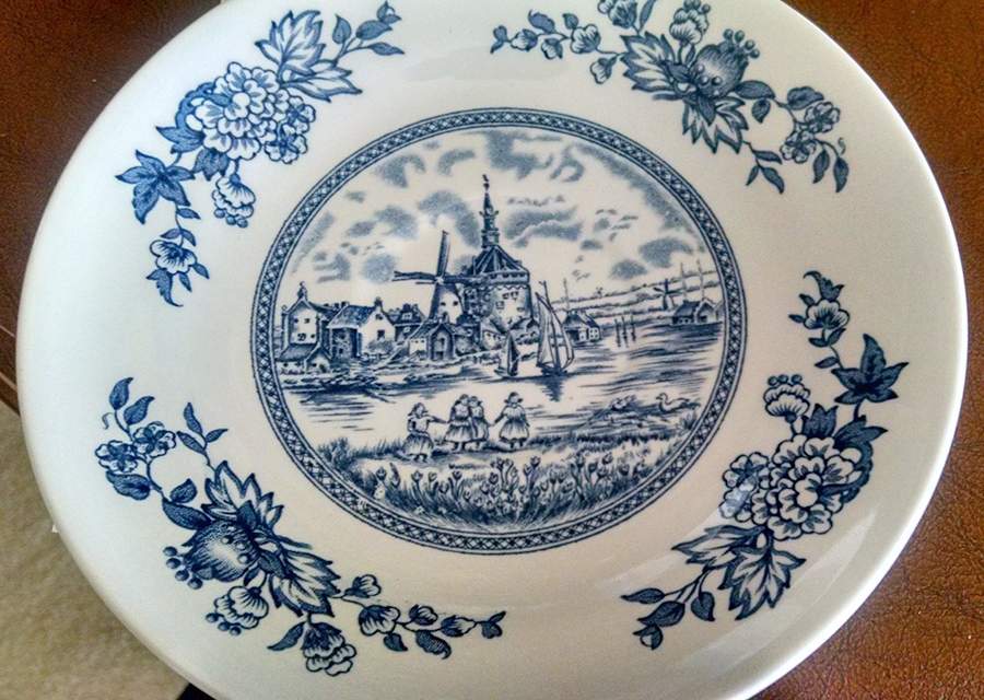 Tulip Time Blue (White Background) Saucer for Oversized Cup by Johnson Brothers-1