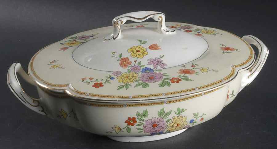 Veronese (Pareek) Oval Covered Vegetable by Johnson Brothers-1