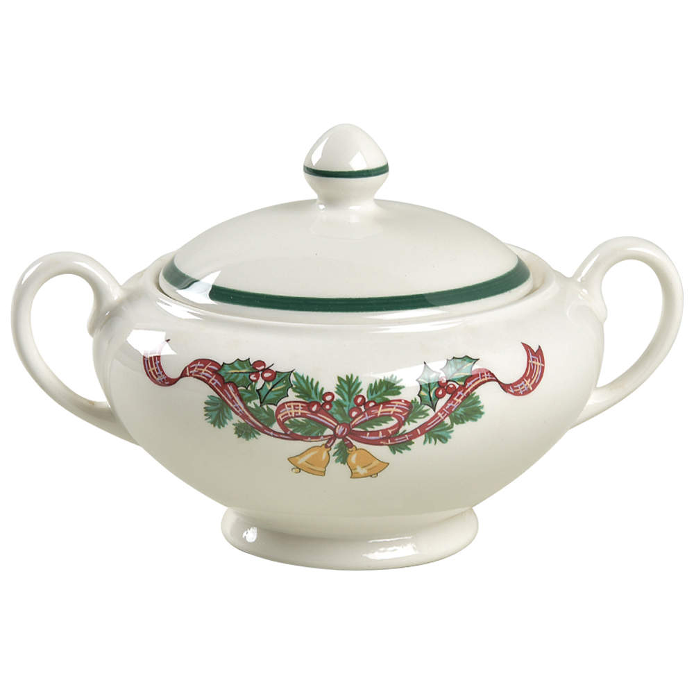 Victorian Christmas ("Made in England") Sugar Bowl & Lid by Johnson Brothers-1