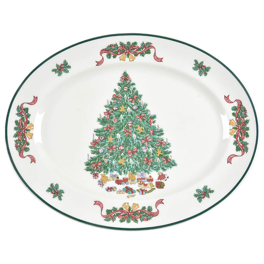 Victorian Christmas ("Made in England") 11" Oval Serving Platter by Johnson Brothers-1