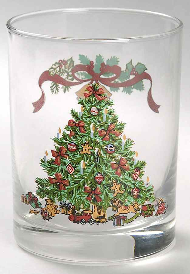 Victorian Christmas ("Made in England") 12 Oz Glassware Double Old Fashioned by Johnson Brothers-1