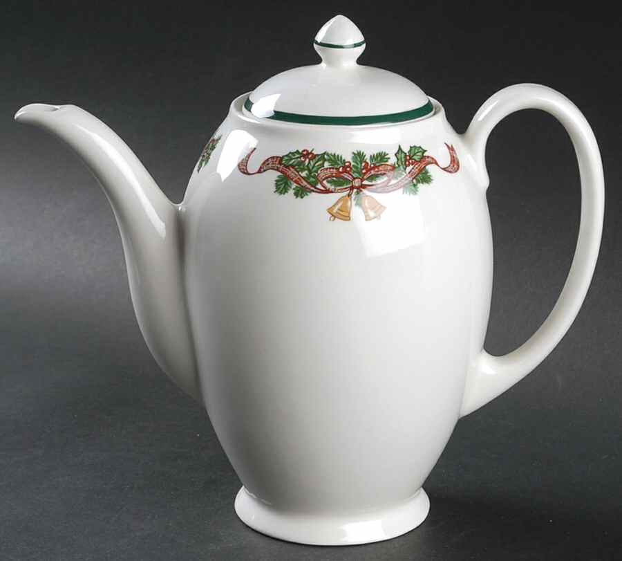 Victorian Christmas ("Made in England") Coffee Pot & Lid by Johnson Brothers-1