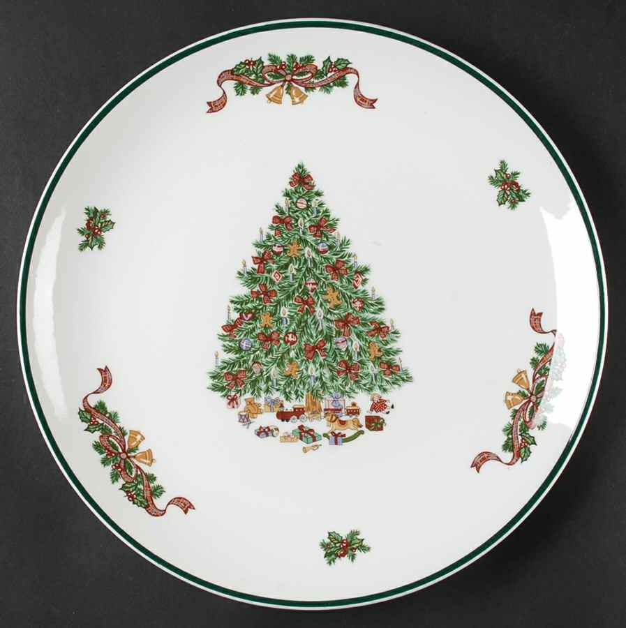 Victorian Christmas ("Made in England") Cake Plate by Johnson Brothers-1