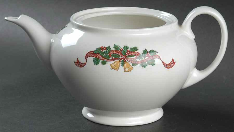 Victorian Christmas ("Made in England") Teapot No Lid by Johnson Brothers-1