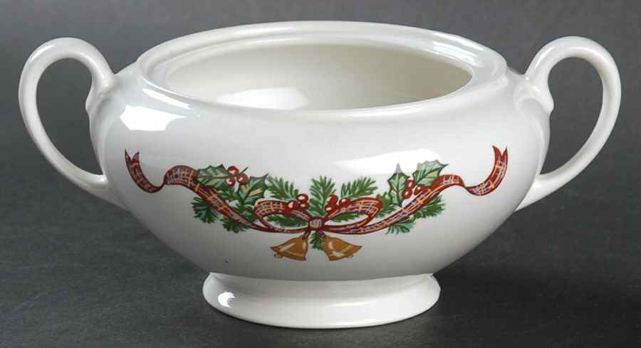 Victorian Christmas ("Made in England") Sugar Bowl No Lid by Johnson Brothers-1