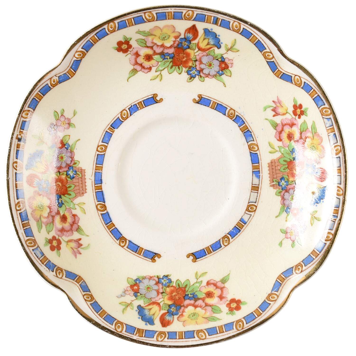 Victoria (Floral Basket) Saucer for Demitasse Cup by Johnson Brothers-1