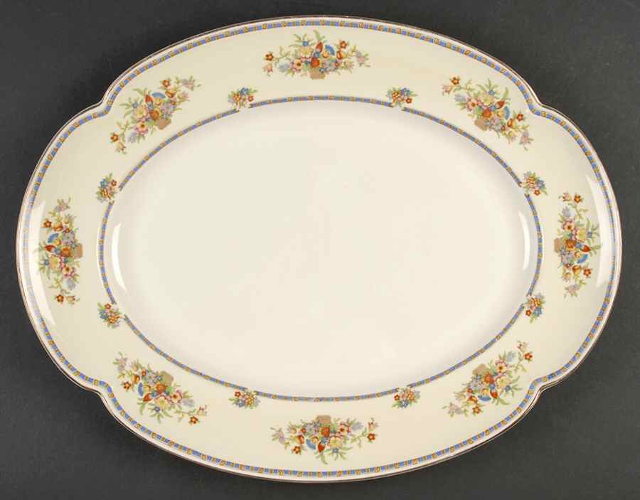 Victoria (Floral Basket) 16" Oval Serving Platter by Johnson Brothers-1