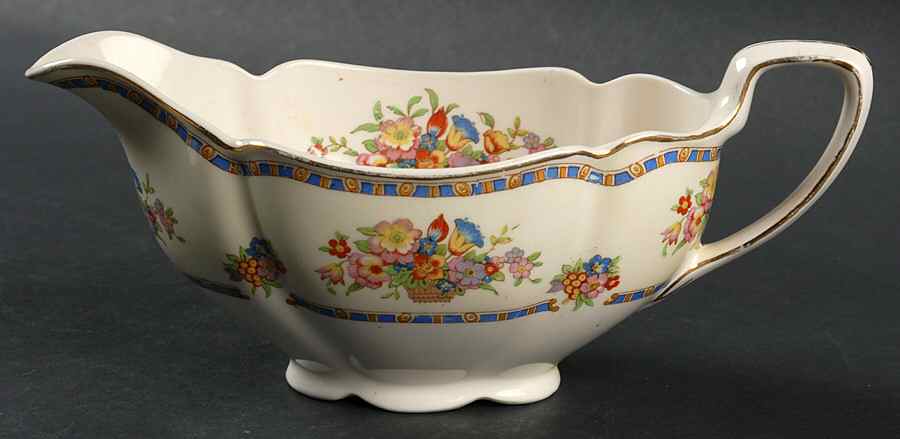 Victoria (Floral Basket) Gravy Boat by Johnson Brothers-1