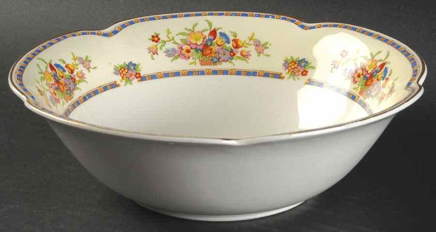 Victoria (Floral Basket) 8" Round Vegetable Bowl by Johnson Brothers-1