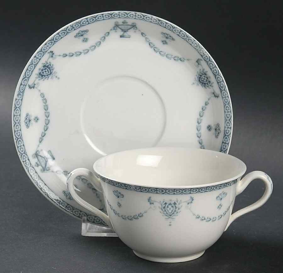 The Villiers Flat Bouillon Cup & Saucer by Johnson Brothers-1