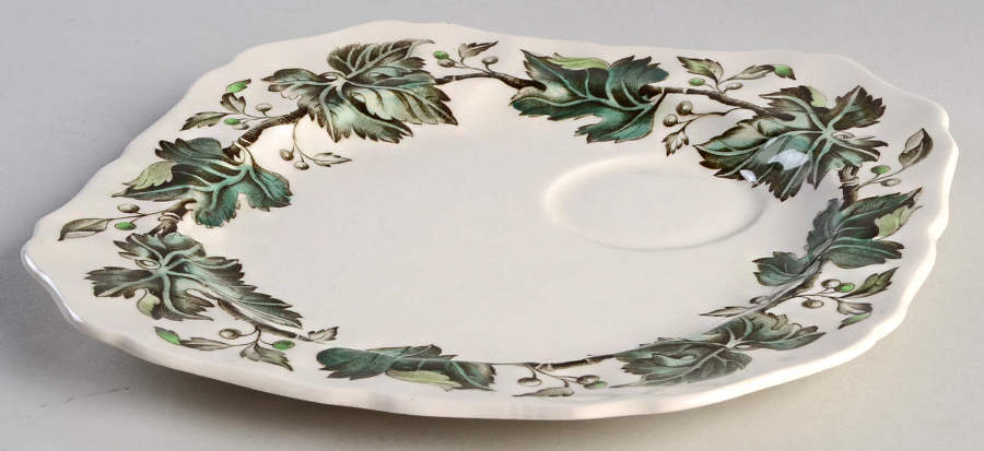 Vintage Cream (Green Ivy & Berries) Snack Plate by Johnson Brothers-1