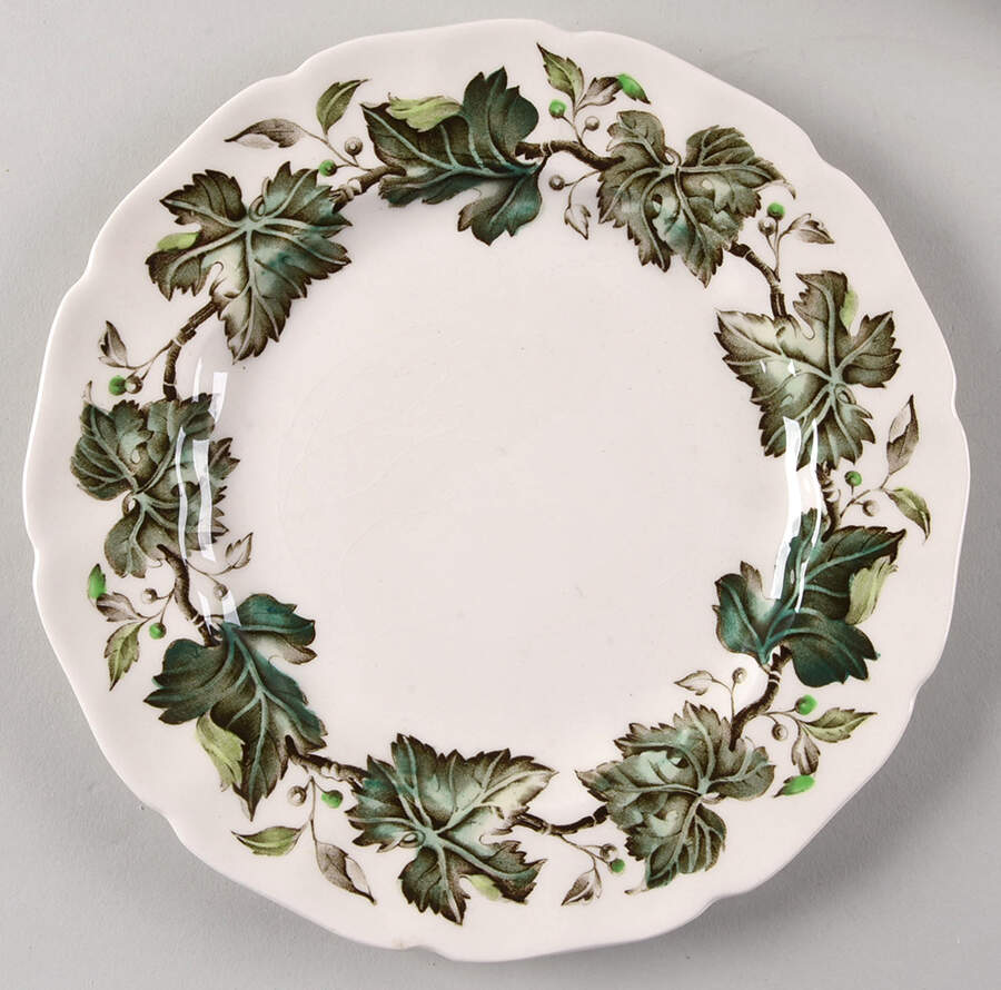 Vintage Cream (Green Ivy & Berries) Salad Plate by Johnson Brothers-1