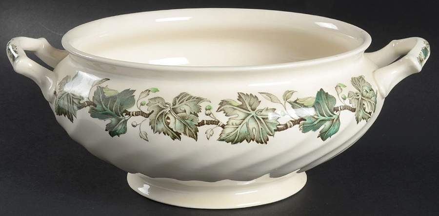 Vintage Cream (Green Ivy & Berries) Tureen No Lid by Johnson Brothers-1