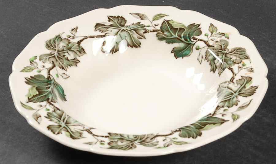 Vintage Cream (Green Ivy & Berries) Rim Soup Bowl by Johnson Brothers-1