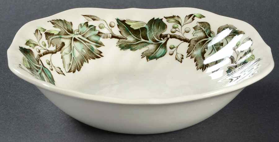 Vintage Cream (Green Ivy & Berries) Square Soup Bowl by Johnson Brothers-1