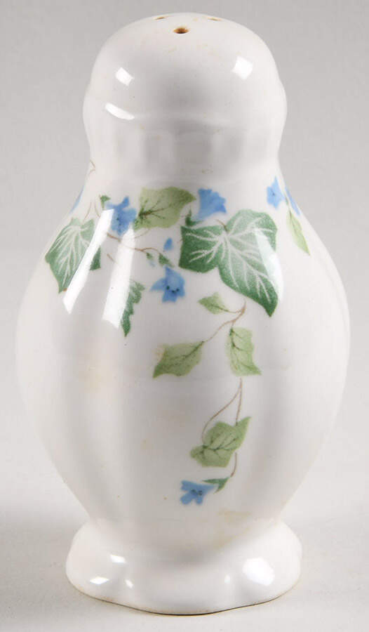 Vintage (Newer, Green Ivy, Blue Flowers) Salt Shaker by Johnson Brothers-1