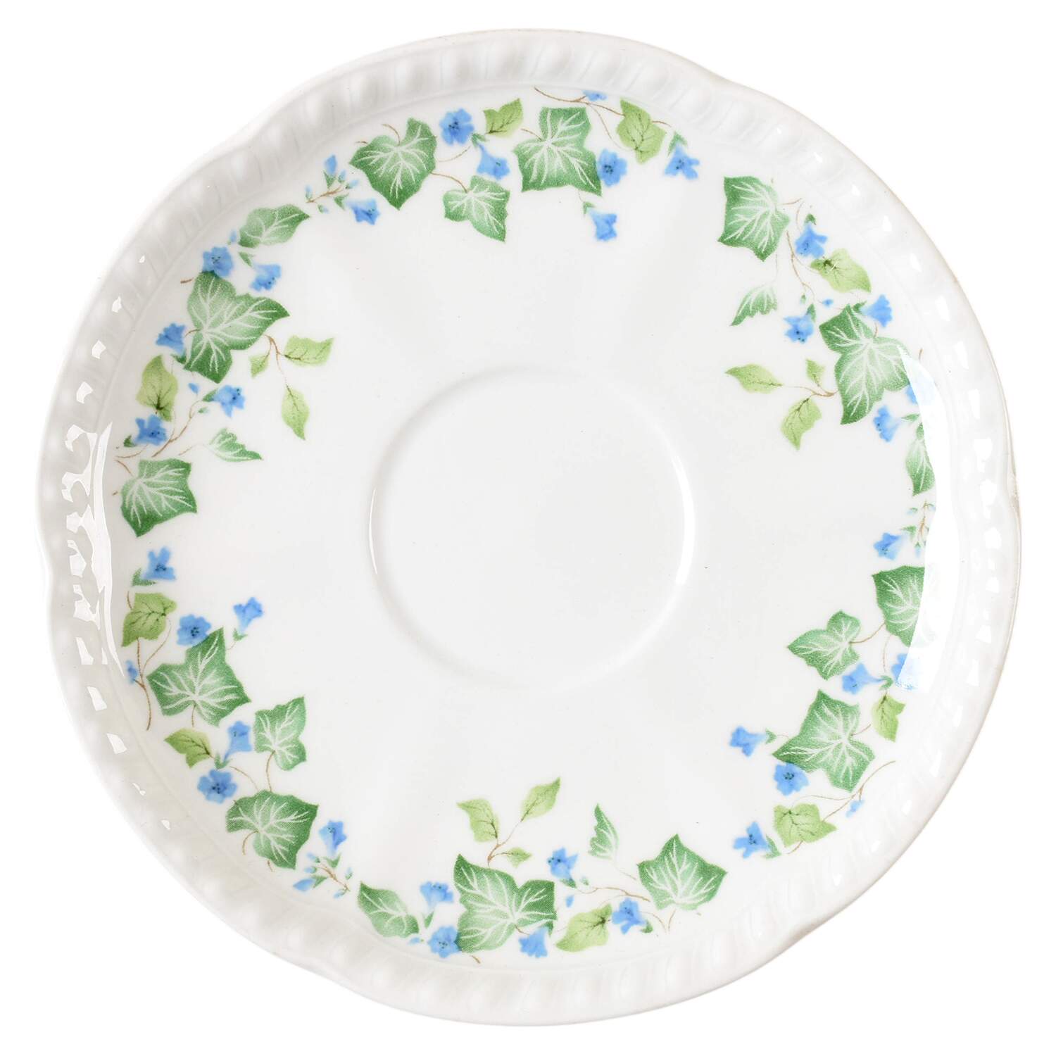 Vintage (Newer, Green Ivy, Blue Flowers) Saucer for Oversized Cup by Johnson Brothers-1
