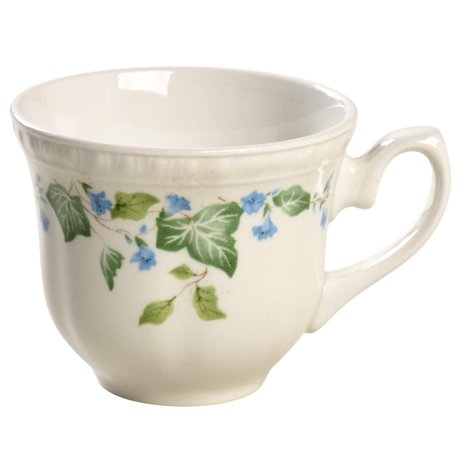 Vintage (Newer, Green Ivy, Blue Flowers) Flat Demitasse Cup by Johnson Brothers-1