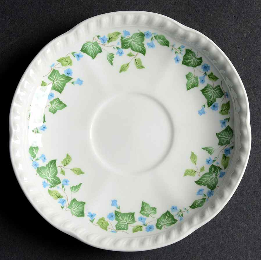 Vintage (Newer, Green Ivy, Blue Flowers) Saucer by Johnson Brothers-1