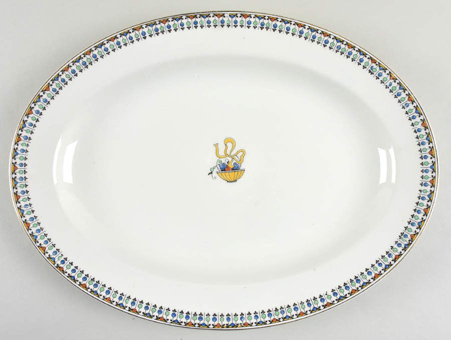Vogue (Basket Center) 14" Oval Serving Platter by Johnson Brothers-1