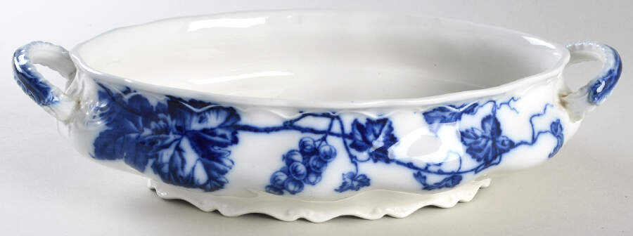 Warwick (Flow Blue) Oval Vegetable No Lid by Johnson Brothers-1
