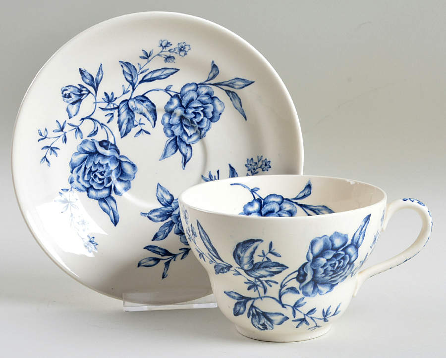 Warwick Blue Oversized Cup & Saucer Set by Johnson Brothers-1