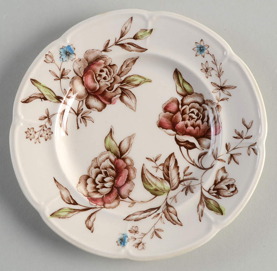 Warwick Brown Multicolor Bread & Butter Plate by Johnson Brothers-1