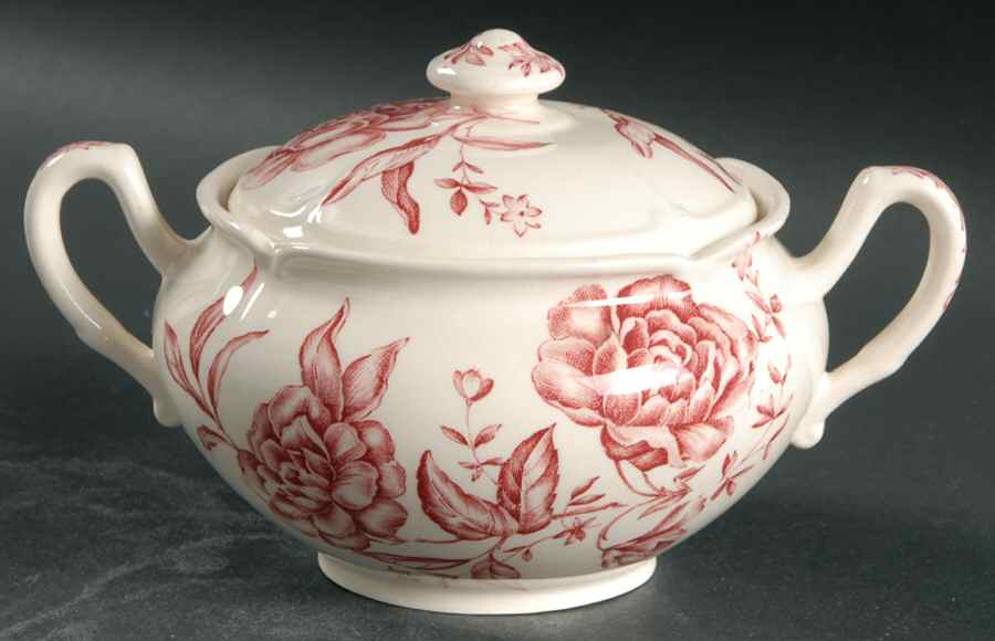 Warwick Pink Sugar Bowl & Lid by Johnson Brothers-1
