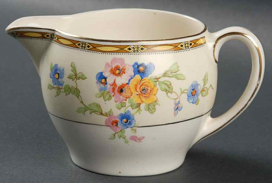 Watteau (Yellow Ovals Border) Creamer by Johnson Brothers-1