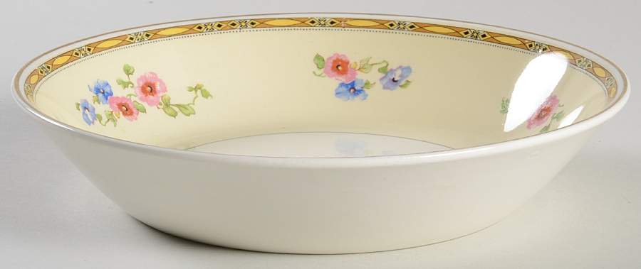 Watteau (Yellow Ovals Border) Coupe Soup Bowl by Johnson Brothers-1