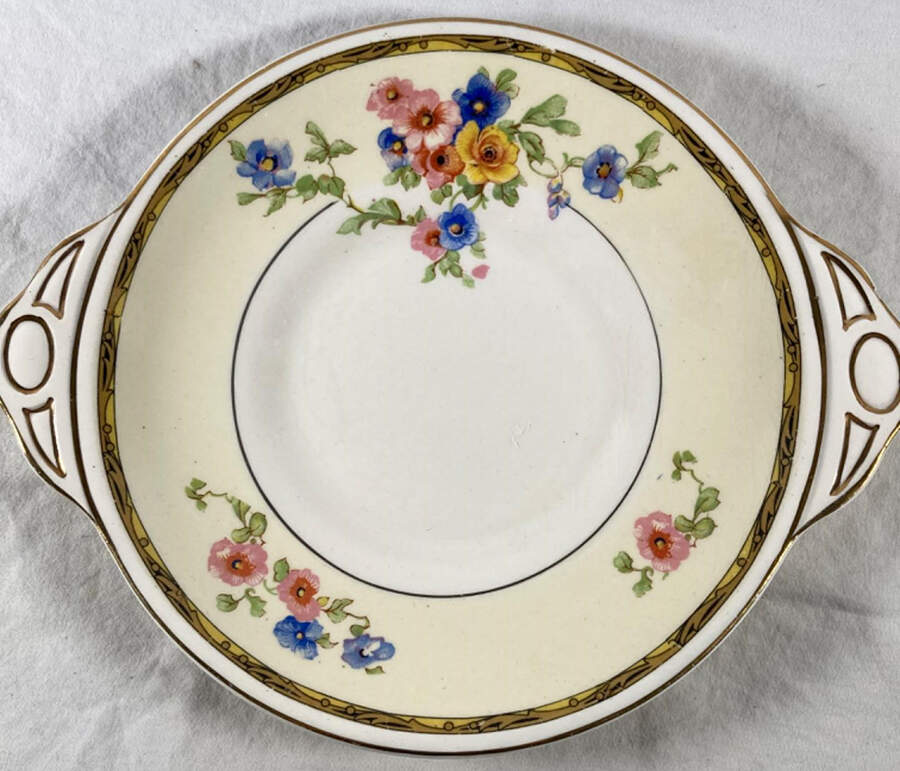 Watteau (Tan Scrolls & Dots Border) Underplate for Gravy Boat by Johnson Brothers-1