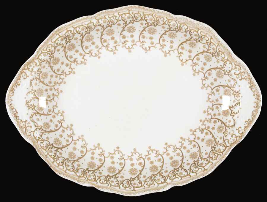 Waverley (Gold Tan Floral) 14" Oval Serving Platter by Johnson Brothers-1
