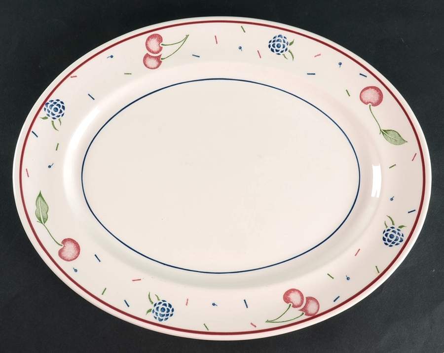 Wild Cherries 12" Oval Serving Platter by Johnson Brothers-1