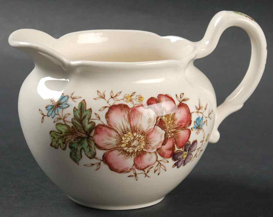 Windsor Flowers Brown Multicolor Creamer by Johnson Brothers-1