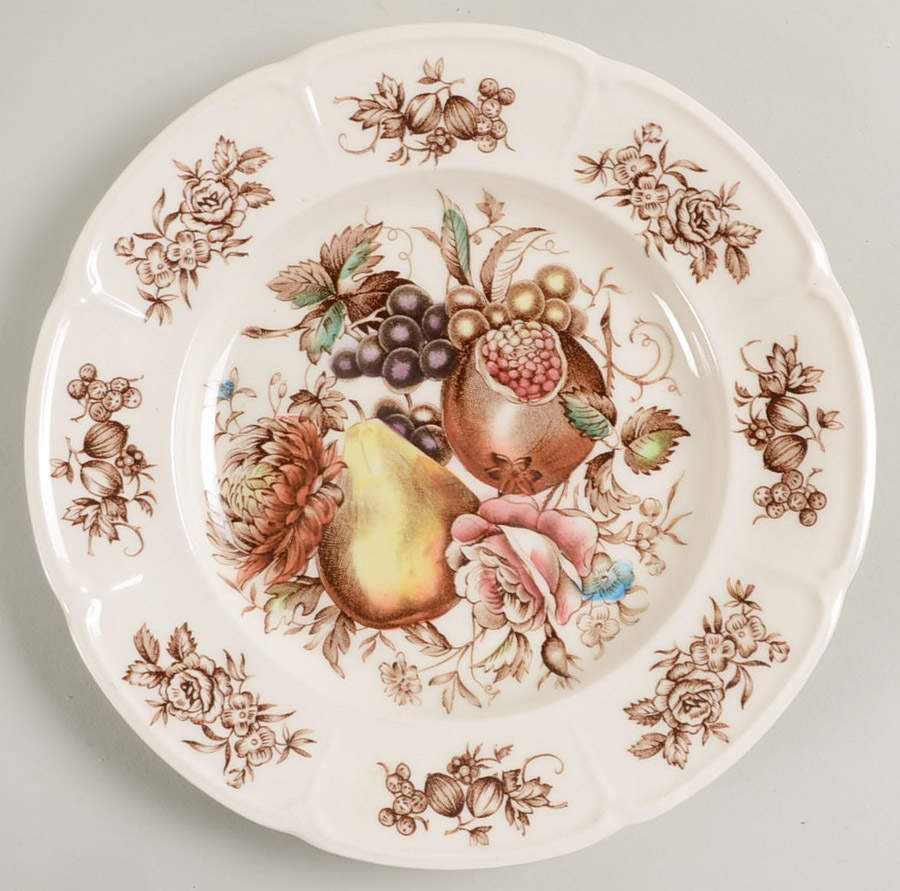 Windsor Fruit (Georgian, Ribbed Border) Salad Plate by Johnson Brothers-1