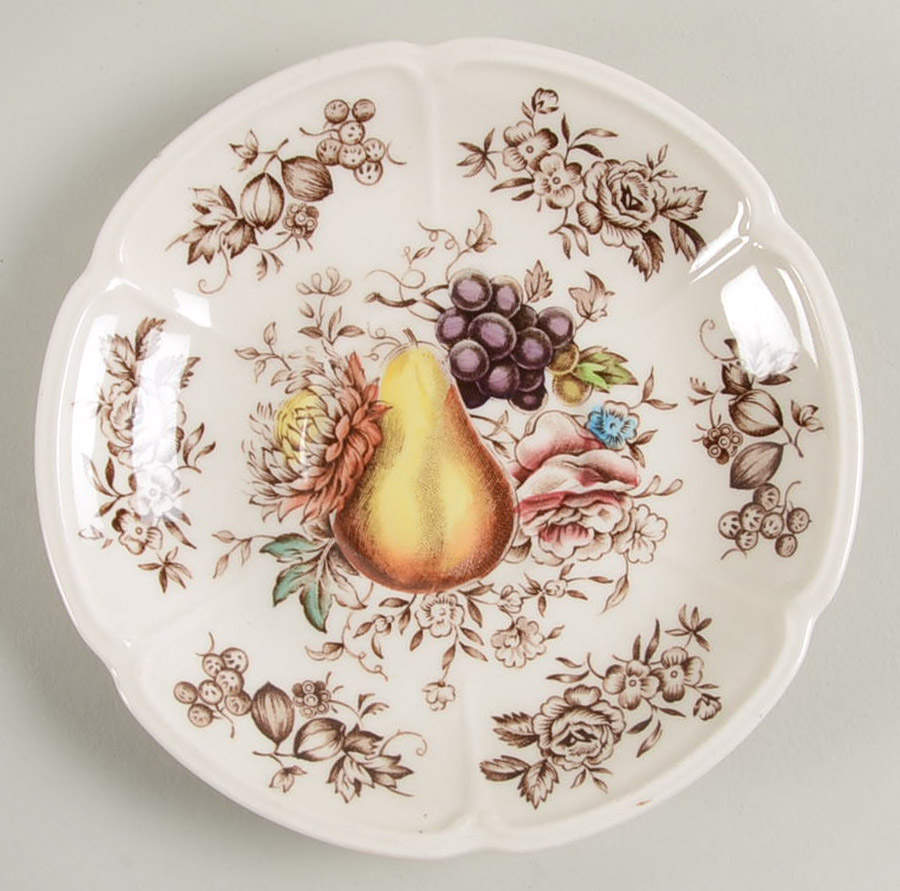 Windsor Fruit (Georgian, Ribbed Border) Saucer by Johnson Brothers-1