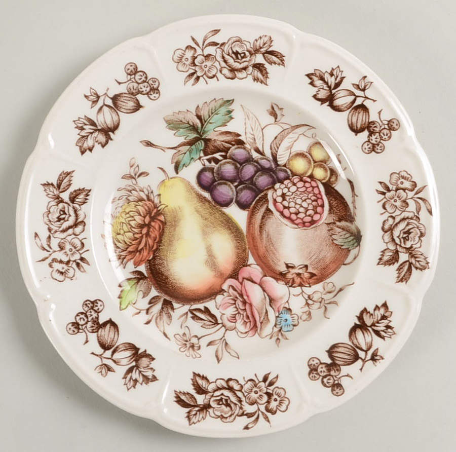 Windsor Fruit (Georgian, Ribbed Border) Bread & Butter Plate by Johnson Brothers-1