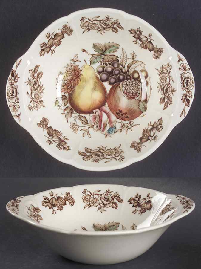 Windsor Fruit (Georgian, Ribbed Border) Lugged Cereal Bowl by Johnson Brothers-1