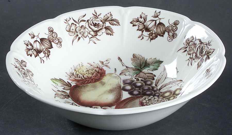 Windsor Fruit (Georgian, Ribbed Border) Coupe Cereal Bowl by Johnson Brothers-1
