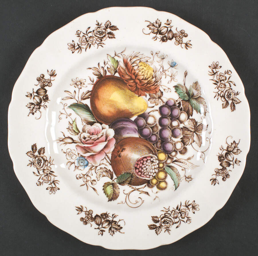 Windsor Fruit (Old Chelsea, Swirl Border) Dinner Plate by Johnson Brothers-1