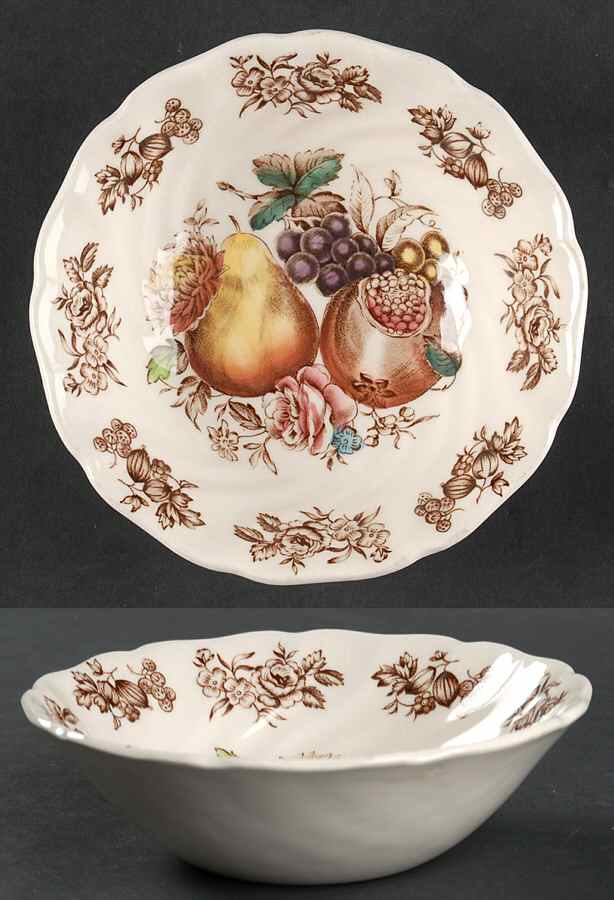 Windsor Fruit (Old Chelsea, Swirl Border) Coupe Cereal Bowl by Johnson Brothers-1