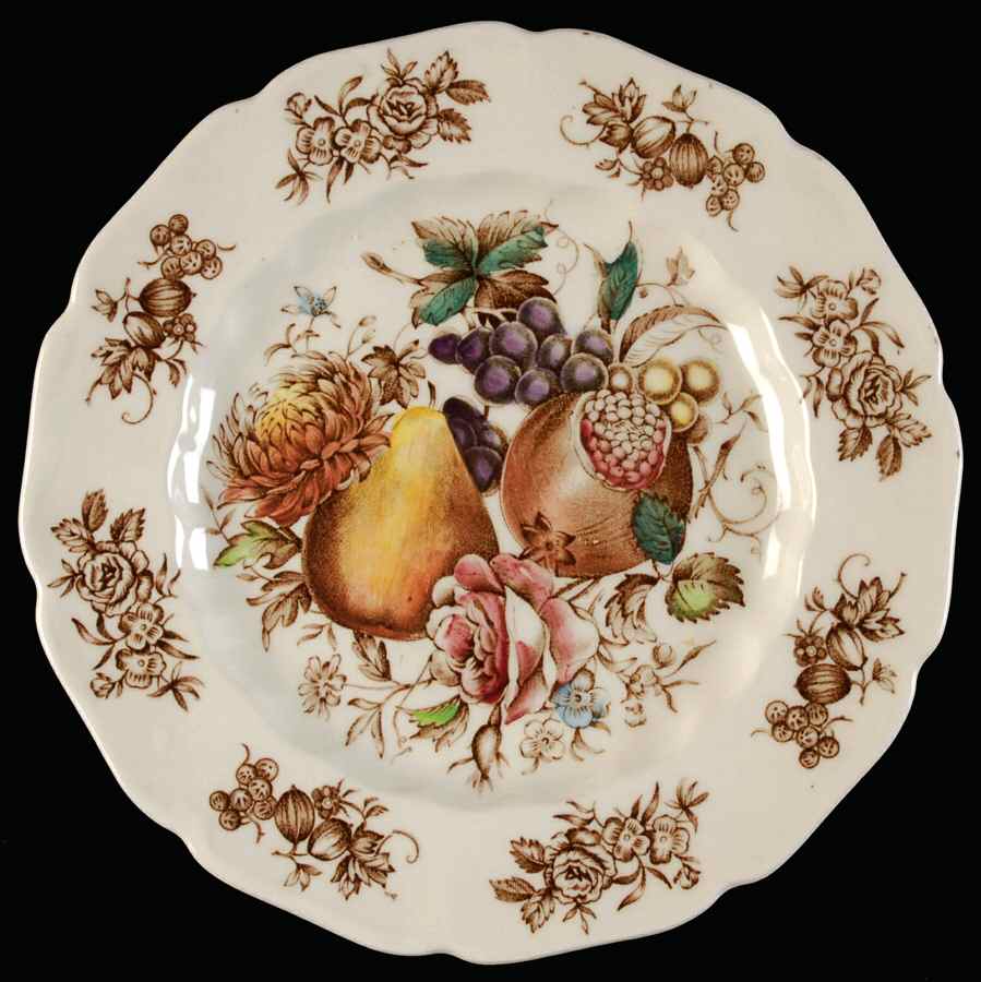 Windsor Fruit (Old Chelsea, Swirl Border) Salad Plate by Johnson Brothers-1