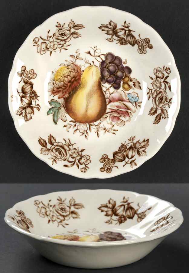 Windsor Fruit (Old Chelsea, Swirl Border) Fruit/Dessert (Sauce) Bowl by Johnson Brothers-1